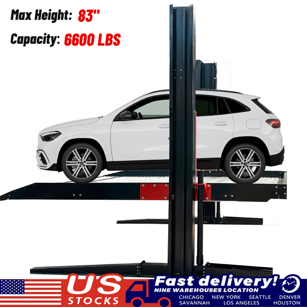 Katool KT-P2700 Two Post Parking Lift - 6,600 lbs Vertical Storage - view 2