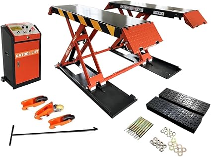 Katool KT-X90E Electric Lock Release Scissor Lift - 8,000 lbs, 47" Rise
