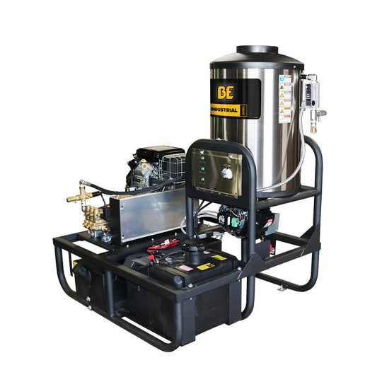 BE Power Equipment 3500 PSI 5.2 GPM Hot Water Skid Pressure Washer General Triplex Pump — Z5535GPBDV